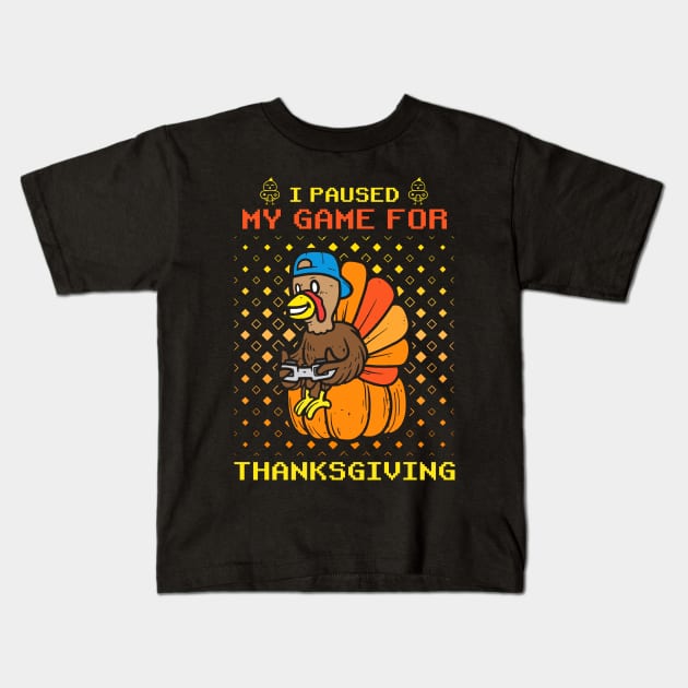 Happy Thanksgiving Gamer Turkey Video Game Lovers Kids Boys Kids T-Shirt by _So who go sayit_